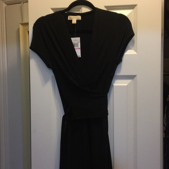 michael kors high low wrap dress